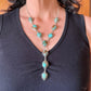 Sterling Silver Southwestern Style Turquoise #8 Cluster Lariat 28" Necklace For Women #1
