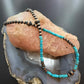 Southwestern Style 5-8.5mm Copper Navajo Pearl Round &Turquoise 18"-21" Necklace For Women