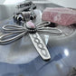 Delbert Secatero Sterling Silver Oval Pink Conch Dragonfly Pendant For Women