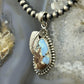 Sterling Silver Southwestern Style Triangular Golden Hill Turquoise Pendant For Women