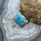 Sterling Southwestern Style Cooper Turquoise Decorated Bar Ring Size 8.5 For Women