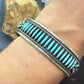 Vintage F.M Begay Native American Sterling Silver Needlepoint Turquoise Cuff For Women