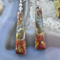 Sterling Silver Elongated Triangle Red Marcasite Slab Dangle Earrings For Women #224