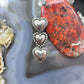 Susan Barkann Sterling Silver 3 Decorated Hearts Fashion Brooch For Women