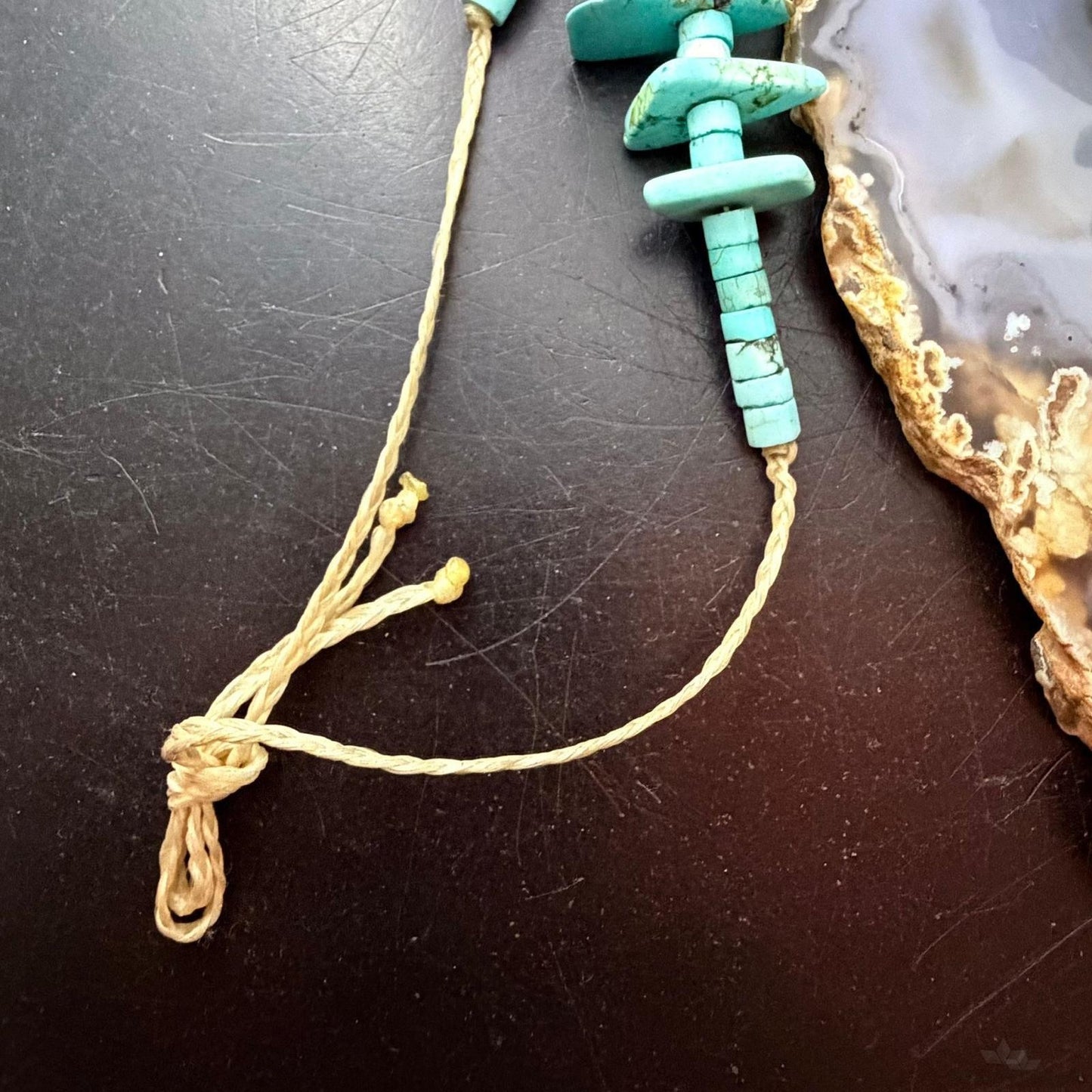 Vintage Native American Disk Beads Turquoise & Spiny Oyster Jacla Necklace For Women