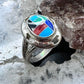 Carolyn Pollack Sterling Silver Oval Multistone Inlay Cutout Ring For Women