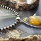 Sterling Silver Southwestern Style Teardrop Yellow Jasper Pendant For Women