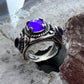 Carolyn Pollack Sterling Silver 3 Amethyst Decorated Doublet Ring Size 5 For Women