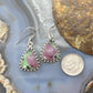 Sterling Silver Southwestern Style Teardrop Ruby Zoisite Dangle Earrings For Women