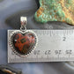 Sterling Silver Southwestern Style Seam Agate Decorated Heart Pendant For Women