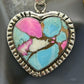 Sterling Silver Southwestern Style Cotton Candy Heart Pendant For Women #5