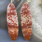 Sterling Silver Oval Red Jasper Slab Dangle Earrings For Women #088