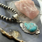 Sterling Silver Southwestern Style Teardrop Turquoise Decorated Pendant For Women
