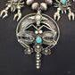 Frank Valdez Native American Sterling Silver Scorpions w/Navajo Pearl Unisex Necklace