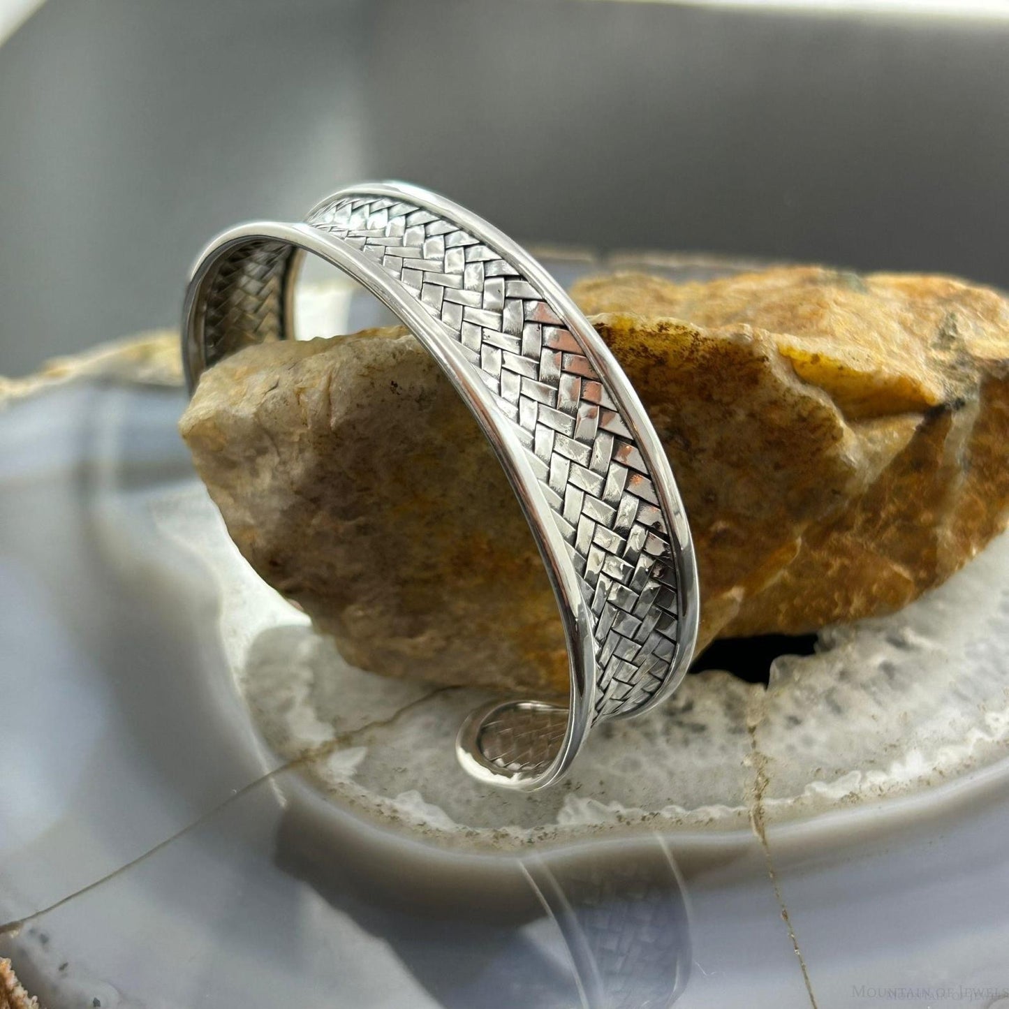 Sterling Silver Woven Decorated Flexible & Adjutable Fashion Bracelet For Women