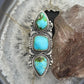 Sterling Silver Southwestern Style Sonora Gold Turquoise Adjustable Ring For Women