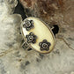 Sterling Silver Mother of Pearl & Marcasite Flower Ring Size 8 For Women
