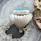 Native American Sterling Silver Square Kingman Turquoise Shield Ring Size 11.25 For Men