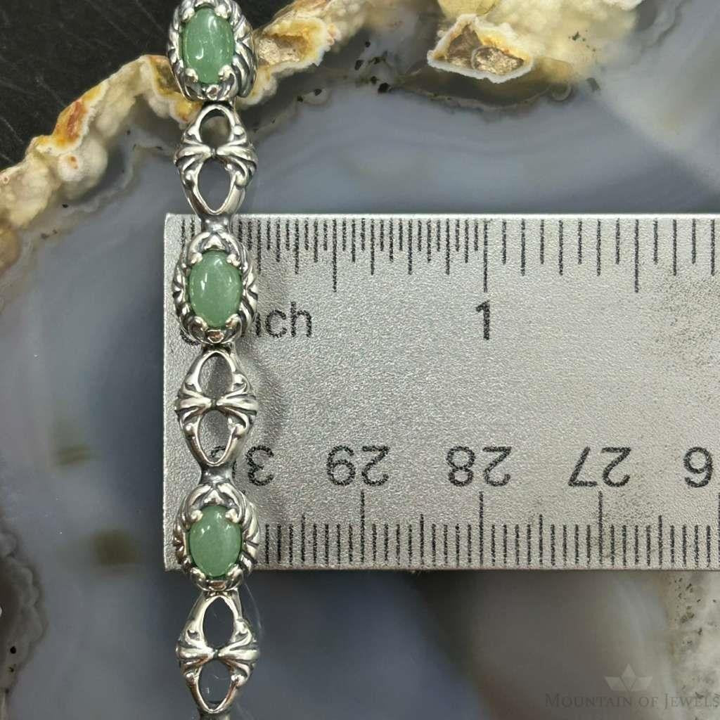 Carolyn Pollack Sterling Silver 7 Oval Aventurine Link Bracelet For Women