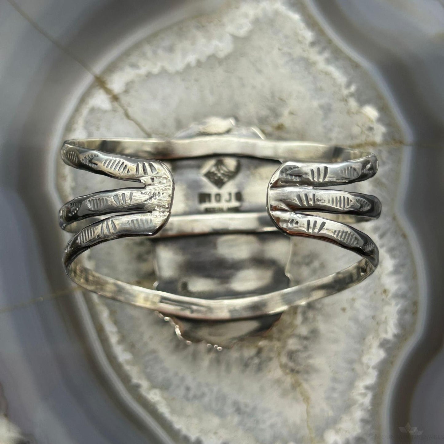 Sterling Silver Southwestern Style Oval Charoite Decorated Bracelet For Women