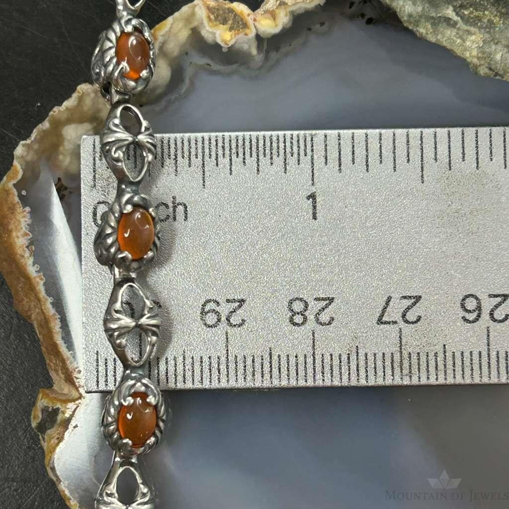 Carolyn Pollack Sterling Silver 7 Oval Carnelian Link Bracelet For Women