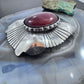 Vintage P. Attakai Native American Sterling Silver Carnelian Belt Buckle For Men