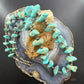 Vintage Sterling Silver Native American Natural Turquoise w/Silver Beads 27" Necklace For Women