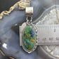Sterling Silver Southwestern Style Elongated Chrysocolla Decorated Pendant For Women