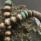 Southwestern Style Copper Navajo Pearl Round,Saucer & Turquoise 18"-20" Necklace For Women