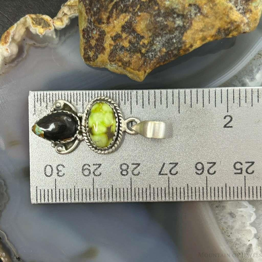 Sterling Silver Southwestern Style Palomino & Blackjack Pendant For Women