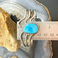 Vintage Native American Sterling Silver Turquoise 3 Banded Bracelet For Women