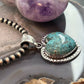 Sterling Silver Southwestern Style Chrysocolla Heart Pendant For Women #1