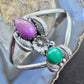 Vintage K. Martinez Native American Sterling Silver  Malachite & Sugilite Cuff For Women