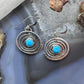 Brad Panteah Sterling Silver Circle of Life Turquoise Dangle Earrings For Women