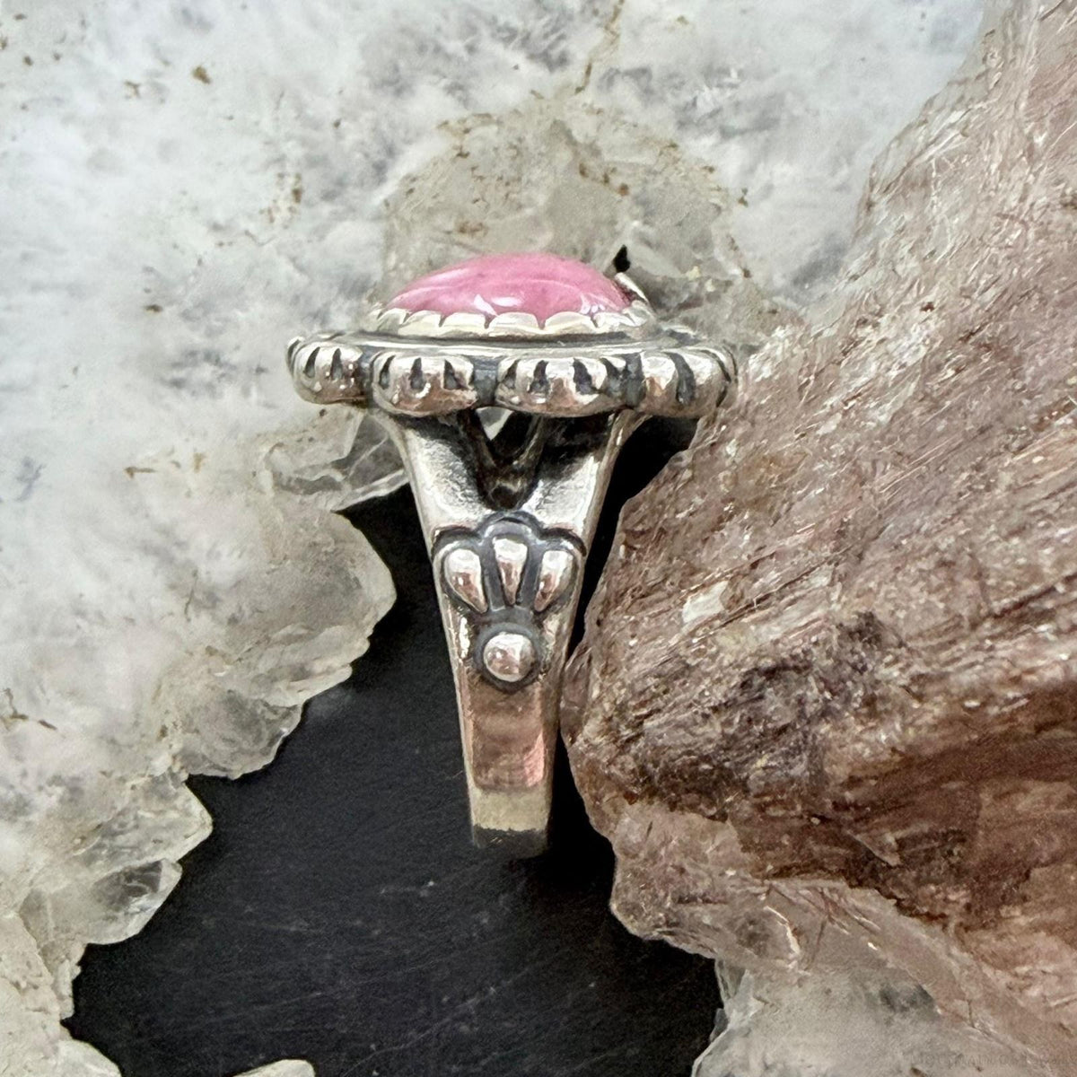 Carolyn Pollack Sterling Silver Rhodonite Decorated Heart Ring For Women