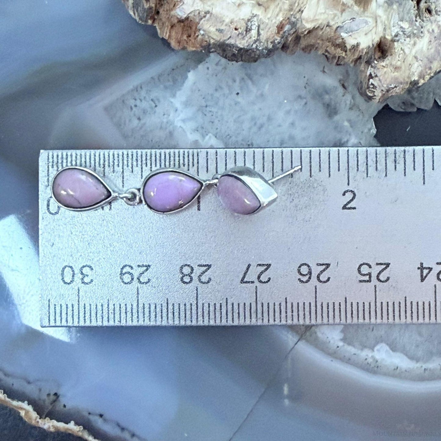 Sterling Silver Native American Teardrop Phosphosiderite Post Earrings For Women