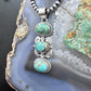 Sterling Silver Southwestern Style 3 Oval Turquoise Decorated Pendant For Women