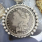 1881 Genuine 90% Silver Morgan Dollar Decorated Unisex Sterling Silver Pendant