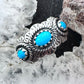 Carolyn Pollack Sterling Silver 3 Sleeping Beauty Turquoise Ring Size 4.25 For Women