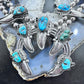 Vintage Native American Silver Kingman Turquoise Squash Blossom Necklace 28"