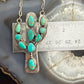 Sterling Southwestern Style Kingman Turquoise Cactus Pendant 20.5" Necklace