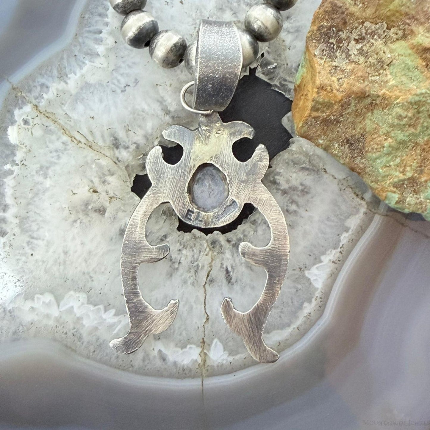 Eva & Linberg Billah Native American Sterling Silver Turquoise Unisex Naja Pendant