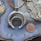 Gary Custer Sterling Silver Tufa Cast Double Naja Unisex Pendant w/Leather Cord