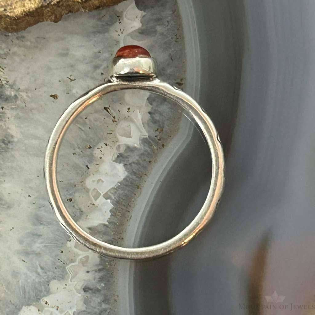 Carolyn Pollack Sterling Silver Orange Spiny Oyster Slim Ring Size 9.5 For Women