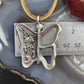 Gary Custer Navajo Sterling Silver Tufa Cast Butterfly w/Kachina Unisex Pendant