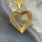 10K Two Tone Gold Diamonds Heart Shape Pendant For Women