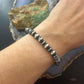 Native American Sterling Navajo Pearl Beads 6mm Stretch Bracelet For Women
