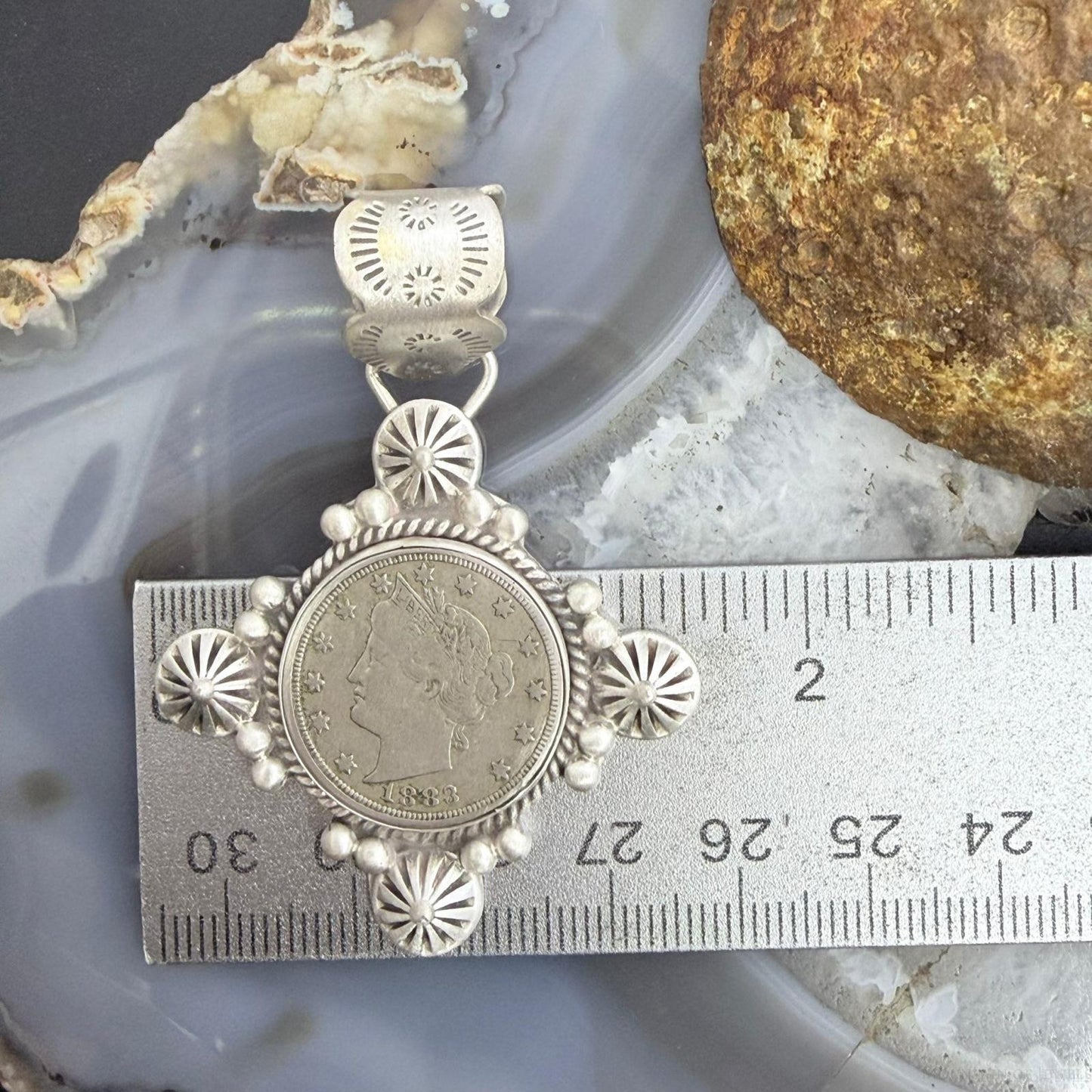 1883 Genuine US Liberty Head Nickel Decorated Unisex Pendant