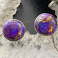 Sterling Silver Southwestern Style Rounded Purple Dahlia Stud Earrings For Women