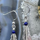 Anthony Gatewood Sterling Silver & Lapis Bead Feather Dangle Earrings For Women